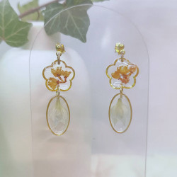 Boucles d’oreilles fleur de Nigelle et Laurier Tin– Nirisaya