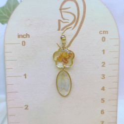 Boucles d’oreilles fleur de Nigelle et Laurier Tin– Nirisaya