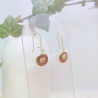 Boucles d’oreilles fleurs de gypsophile et Padouk - Nirisaya