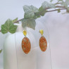 Boucles d’oreilles fleur de Gypsophile et Padouk - Nirisaya