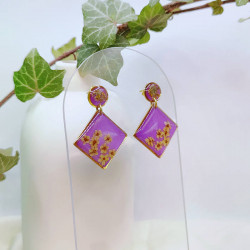 Boucles d’oreilles fleur de Sureau et Gaillet gratteron – Nirisaya
