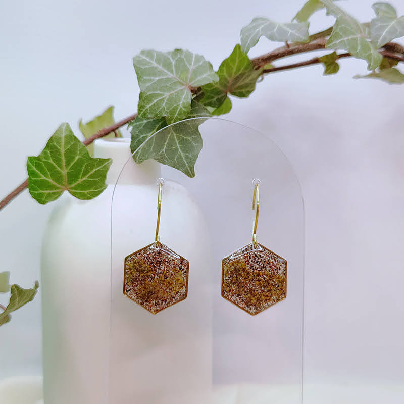 Boucles d’oreilles fleur de Gaillet Gratteron Ebèn et Padouk - Nirisay