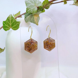 Boucles d’oreilles fleur de Gaillet Gratteron Ebèn et Padouk - Nirisay