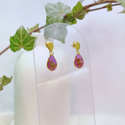 Boucles d’oreilles fleur de Gaillet Gratteron – Nirisaya