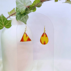 Boucles d’oreilles asymétrique fleur d'échinacée - Nirisaya