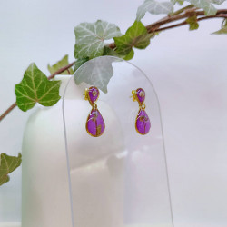 Boucles d’oreilles fleur de Myosotis – Nirisaya