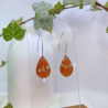 Boucles d’oreilles fleur de Gypsophile et Padouk – Nirisaya