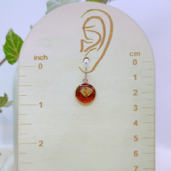 Boucles d’oreilles fleur de Gypsophile et Padouk - Nirisaya