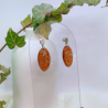 Boucles d’oreilles fleur de Gypsophile et Padouk - Nirisaya