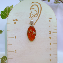 Boucles d’oreilles fleur de Gypsophile et Padouk - Nirisaya