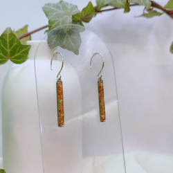 Boucles d’oreilles fleur de Gypsophile et Padouk - Nirisaya