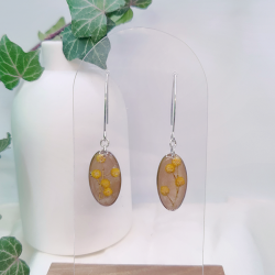 Boucles d’oreilles fleur de Mimosa – Nirisaya