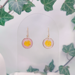 Boucles d’oreilles fleur de Renoncule - Bouton d'or - Nirisaya