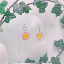 Boucles d’oreilles fleur de Renoncule - Bouton d'or - Nirisaya