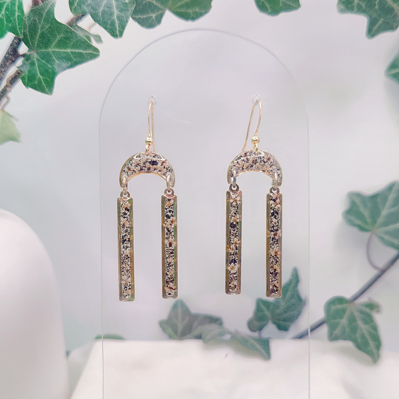 Boucles d’oreilles fleur de Cerfeuil et Pouzzolane - Nirisaya