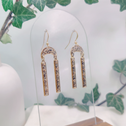 Boucles d’oreilles fleur de Cerfeuil et Pouzzolane - Nirisaya