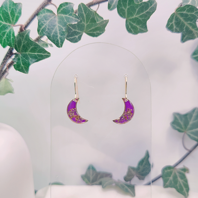 Boucles d’oreilles fleur de Gaillet Gratteron – Nirisaya