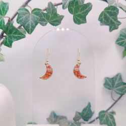 Boucles d’oreilles fleur de Gypsophile et Padouk - Nirisaya