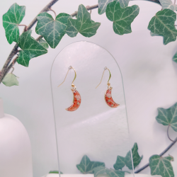 Boucles d’oreilles fleur de Gypsophile et Padouk - Nirisaya