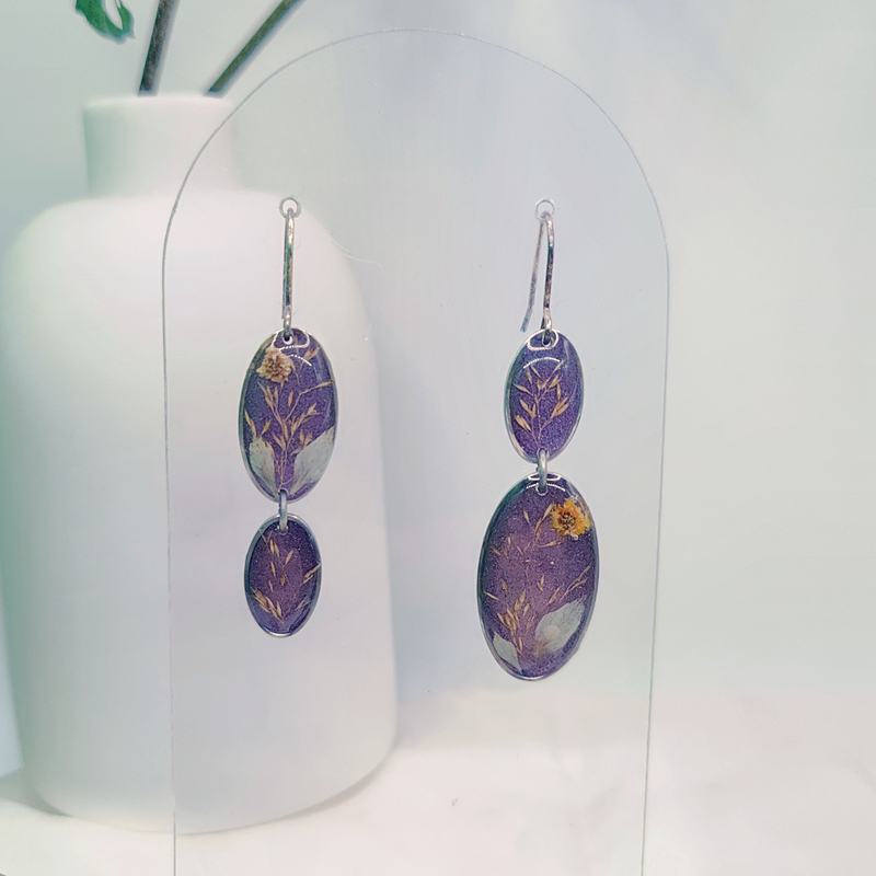 Boucles d’oreilles fleur de Nigelle – Nirisaya