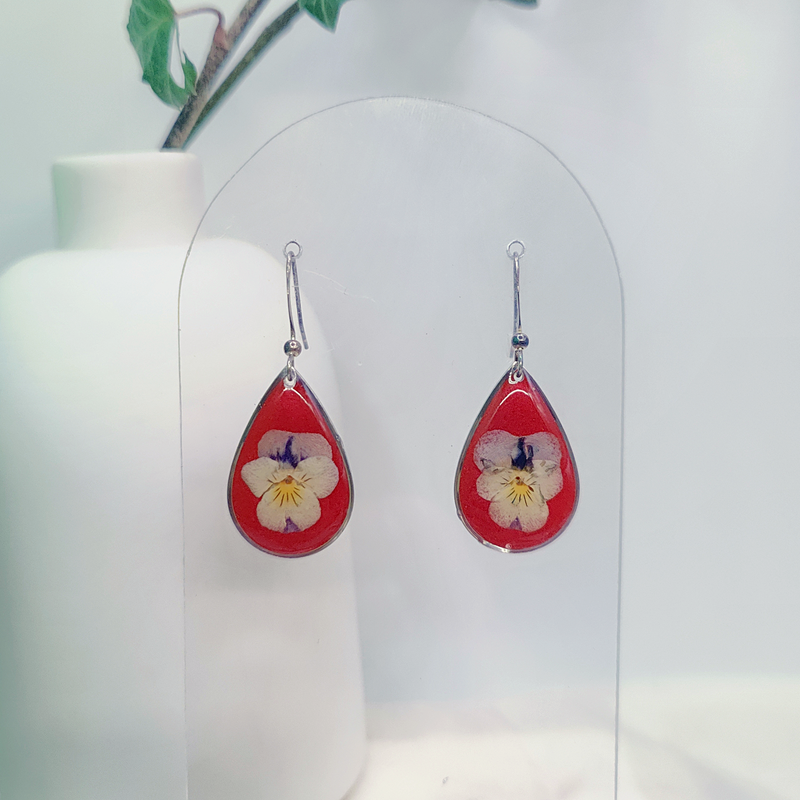 Boucles d’oreilles fleur de Pensée - Nirisaya