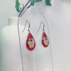 Boucles d’oreilles fleur de Pensée - Nirisaya