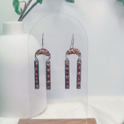 Boucles d’oreilles fleur de Carotte et Pouzzolane – Nirisaya