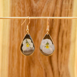 Boucles d’oreilles fleur de pensée – Nirisaya