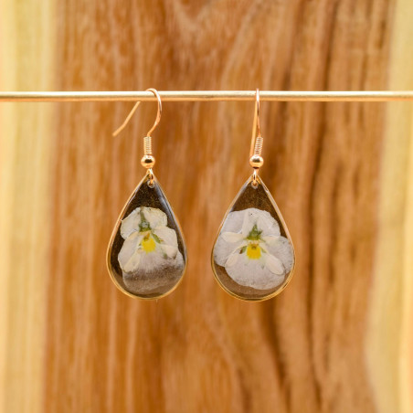 Boucles d’oreilles fleur de pensée – Nirisaya